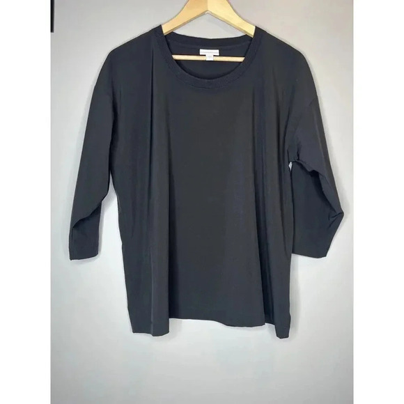 J Jill Fit Women's 3/4 Sleeve Activewear Stretch Shirt Top Size Small Black - Picture 1 of 6